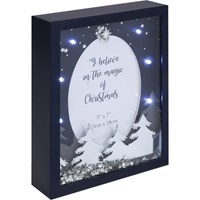 Swains LED Light Up 3D Silver & Navy 5x7