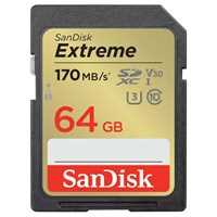 SanDisk 64GB Extreme 170MB/s UHS-I SDHC Memory Card