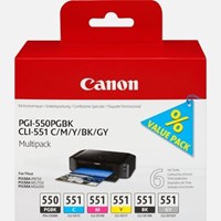 Canon PGI-550/CLI-551 PGBK/C/M/Y/BK/GY 6