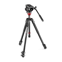 Manfrotto 190X Video Alu Tripod w 500 Fluid Video Head Flat Base
