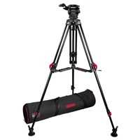 Cartoni Focus 8 Fluid Head with Red Lock Mid Level Tripod Kit
