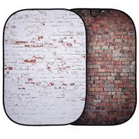 Manfrotto Urban Collapsible 1.5x2.1m Classic Red / Distressed White Brick LB5706 Ex Demo