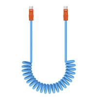 Newell USB-C - USB-C 100 W Cable 1.5m Silicone Spiral Blue-Orange
