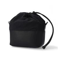 Artisan&Artist Leather & Fabric Camera Pouch Black/ Black