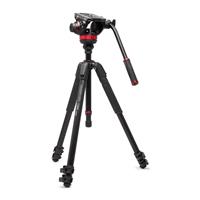 Manfrotto 055 Aluminium Video Tripod with 502 Fluid Video Head Open Box