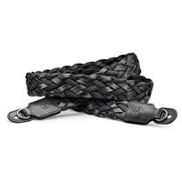 Leica Carrying Strap Flat Braided Rayon and Leather Cord Black