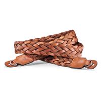 Leica Carrying Strap Flat Braided Rayon and Leather Cord Cognac