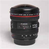 Used Canon EF 8-15mm f/4L Fisheye USM Lens