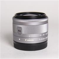 Used Canon EF-M 15-45mm f/3.5-6.3 IS STM Zoom Lens Silver