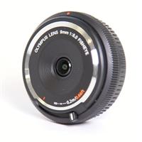 Used OM System 9mm f8 Fisheye Body Cap Lens Black
