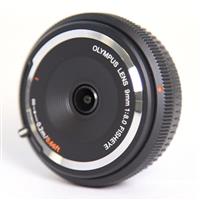 Used OM System 9mm f8 Fisheye Body Cap Lens Black