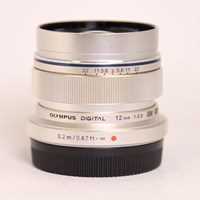 Used Olympus M.Zuiko Digital ED 12mm f/2 Wide Angle Lens Silver