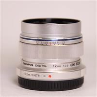 Used Olympus M.Zuiko Digital ED 12mm f/2 Wide Angle Lens Silver