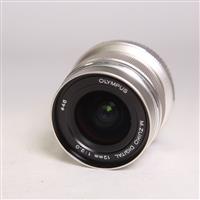 Used Olympus M.Zuiko Digital ED 12mm f/2 Wide Angle Lens Silver