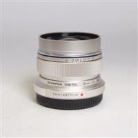 Used Olympus M.Zuiko Digital ED 12mm f/2 Wide Angle Lens Silver