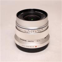 Used Olympus M.Zuiko Digital ED 12mm f/2 Wide Angle Lens Silver