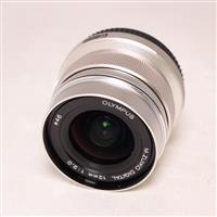 Used Olympus M.Zuiko Digital ED 12mm f/2 Wide Angle Lens Silver