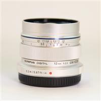 Used Olympus M.Zuiko Digital ED 12mm f/2 Wide Angle Lens Silver