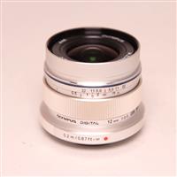 Used Olympus M.Zuiko Digital ED 12mm f/2 Wide Angle Lens Silver