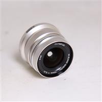 Used Olympus M.Zuiko Digital ED 12mm f/2 Wide Angle Lens Silver