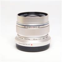 Used Olympus M.Zuiko Digital ED 12mm f/2 Wide Angle Lens Silver
