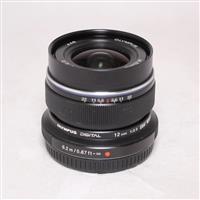 Used Olympus M.Zuiko Digital ED 12mm f/2 Wide Angle Lens Black