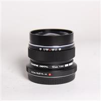 Used Olympus M.Zuiko Digital ED 12mm f/2 Wide Angle Lens Black