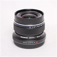 Used Olympus M.Zuiko Digital ED 12mm f/2 Wide Angle Lens Black