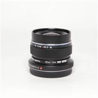 Used Olympus M.Zuiko Digital ED 12mm f/2 Wide Angle Lens Black