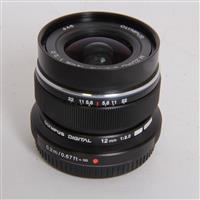 Used Olympus M.Zuiko Digital ED 12mm f/2 Wide Angle Lens Black