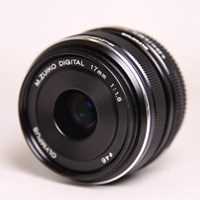 Used Olympus M.Zuiko Digital 17mm f/1.8 Lens Black