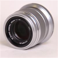 Used Olympus M.Zuiko Digital 45mm f/1.8 Lens Silver