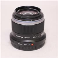 Used Olympus M.Zuiko Digital 45mm f/1.8 Lens Black