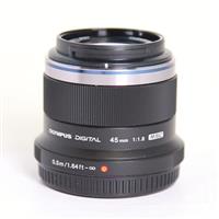 Used Olympus M.Zuiko Digital 45mm f/1.8 Lens Black