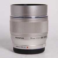 Used Olympus M.Zuiko Digital ED 75mm f/1.8 Telephoto Lens Silver