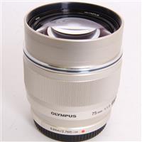 Used Olympus M.Zuiko Digital ED 75mm f/1.8 Telephoto Lens Silver