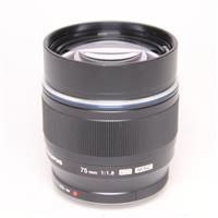 Used OM-System M.Zuiko Digital ED 75mm f/1.8 Telephoto Lens Black