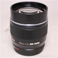 Used OM-System M.Zuiko Digital ED 75mm f/1.8 Telephoto Lens Black