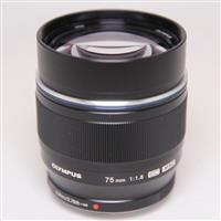Used OM-System M.Zuiko Digital ED 75mm f/1.8 Telephoto Lens Black