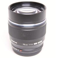 Used OM-System M.Zuiko Digital ED 75mm f/1.8 Telephoto Lens Black