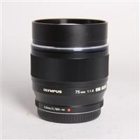 Used OM-System M.Zuiko Digital ED 75mm f/1.8 Telephoto Lens Black
