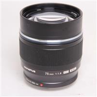 Used OM-System M.Zuiko Digital ED 75mm f/1.8 Telephoto Lens Black