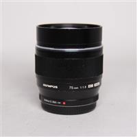 Used OM-System M.Zuiko Digital ED 75mm f/1.8 Telephoto Lens Black