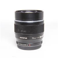 Used OM-System M.Zuiko Digital ED 75mm f/1.8 Telephoto Lens Black