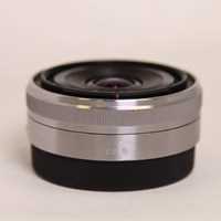 Used Sony E 16mm f/2.8 Wide Angle Pancake Lens Silver