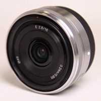 Used Sony E 16mm f/2.8 Wide Angle Pancake Lens Silver