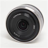 Used Sony E 16mm f/2.8 Wide Angle Pancake Lens Silver