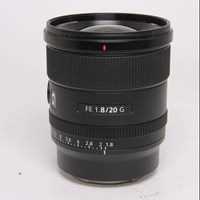 Used Sony FE 20mm f/1.8 G Ultra Wide Angle Prime Lens