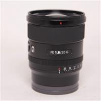 Used Sony FE 20mm f/1.8 G Ultra Wide Angle Prime Lens