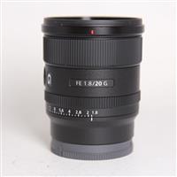 Used Sony FE 20mm f/1.8 G Ultra Wide Angle Prime Lens